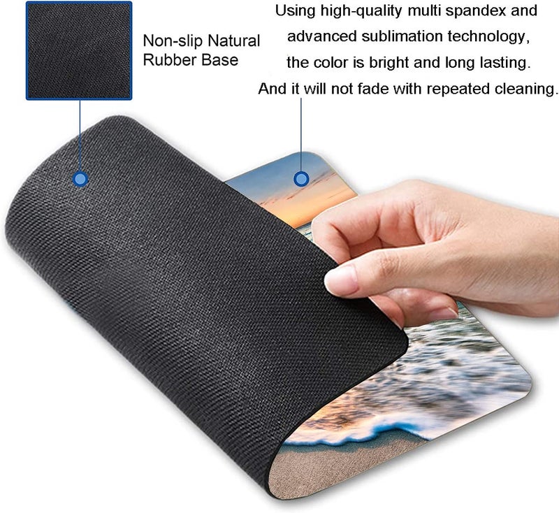 KUOSGM Mouse Pad  Premium-Textured Mouse Mat  Non-Slip Rubber Base Mousepad for Laptop  Computer & PC 9.5?7.9 in Beach Sunset - Image 2